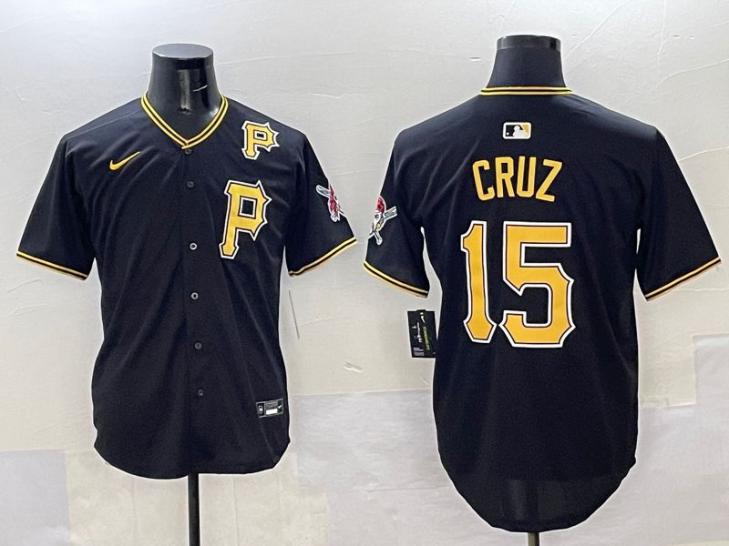 Men Pittsburgh Pirates #15 Cruz Black Game 2025 Nike MLB Jersey style 6->pittsburgh pirates->MLB Jersey